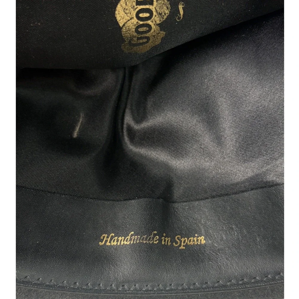 Goorin Bros Black Wool Felt Fedora Hat Handmade in Spain Wide Brim Mens L